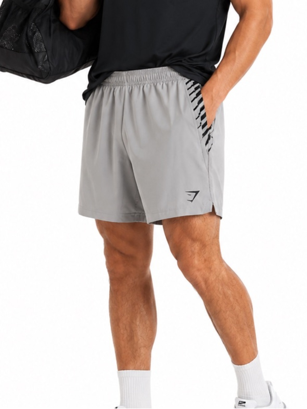 Gymshark Men’s Grey Nylon Activewear Cross training Athletic Running short L